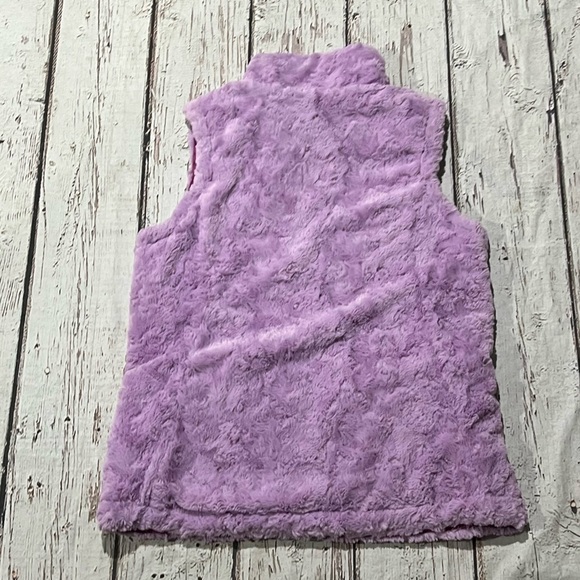 Girls the North Face Reversible Fleece Style Outwear Plush Zip Up Jacket Girls - Picture 8 of 13